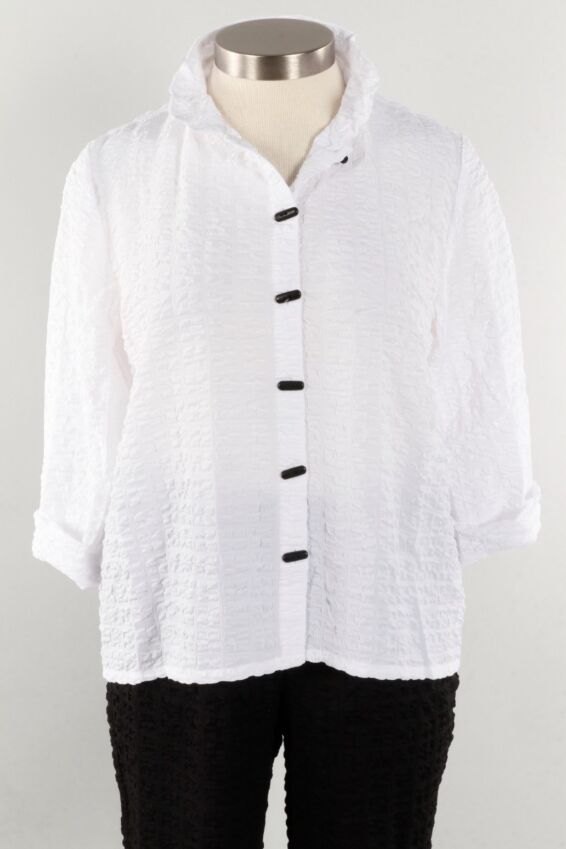 Flounce Collar Jacket - White