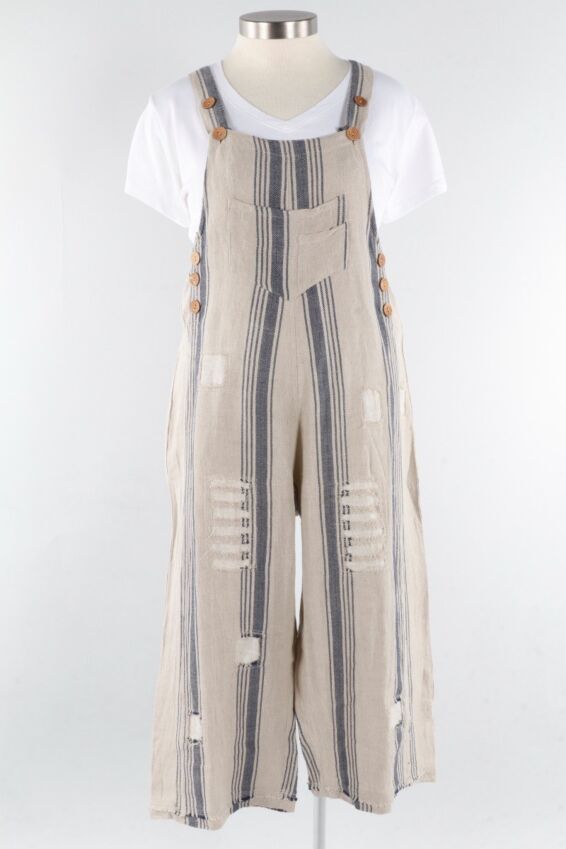 Overalls - Blue Stripe