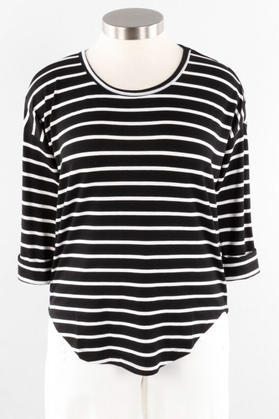 Drop Shoulder Top - Black & White