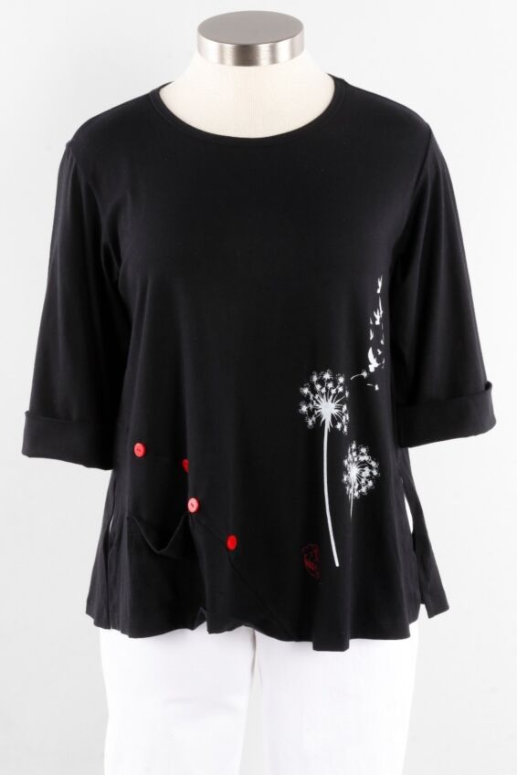 Button Blouse - Black