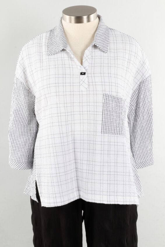 Pocket Pullover - White & Black
