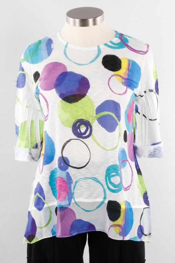 Chiffon Contrast Tunic - Marbles