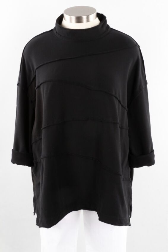 Mock Neck Pullover Plus - Black