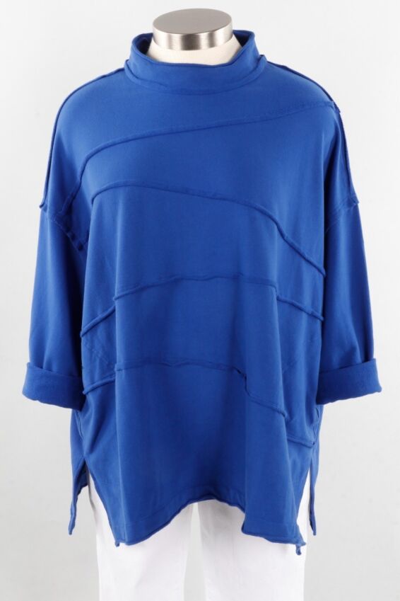 Mock Neck Pullover Plus - Blue