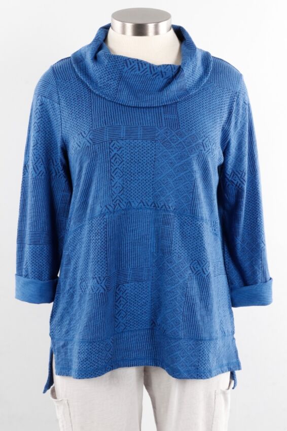 Cowl Neck Tunic - Eclipse Patchwork