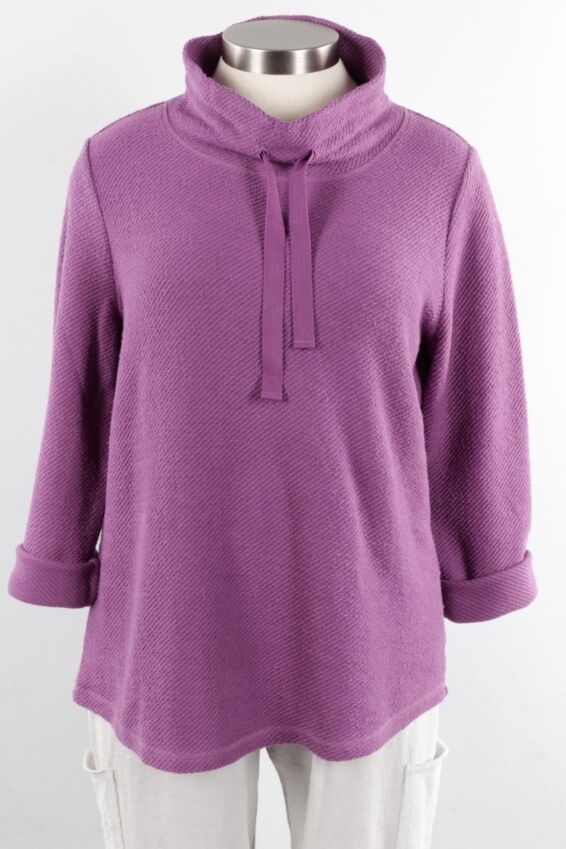 Cozy Drawstring Pullover - Plum