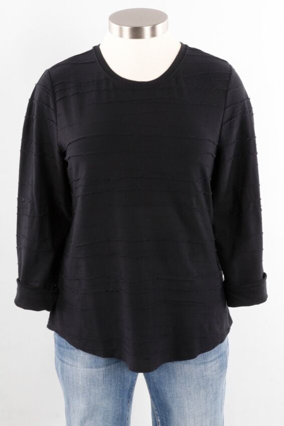 Round Hem Tee - Black