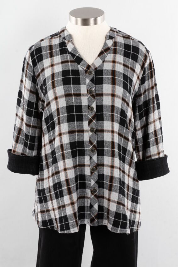 Split Mandarin Shirt - Putty