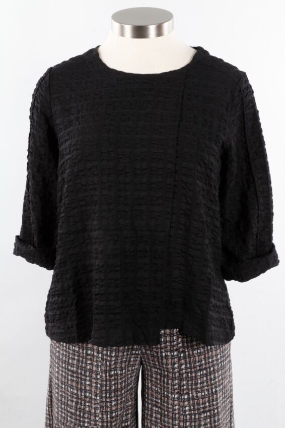 Lapped Seam Pullover - Black