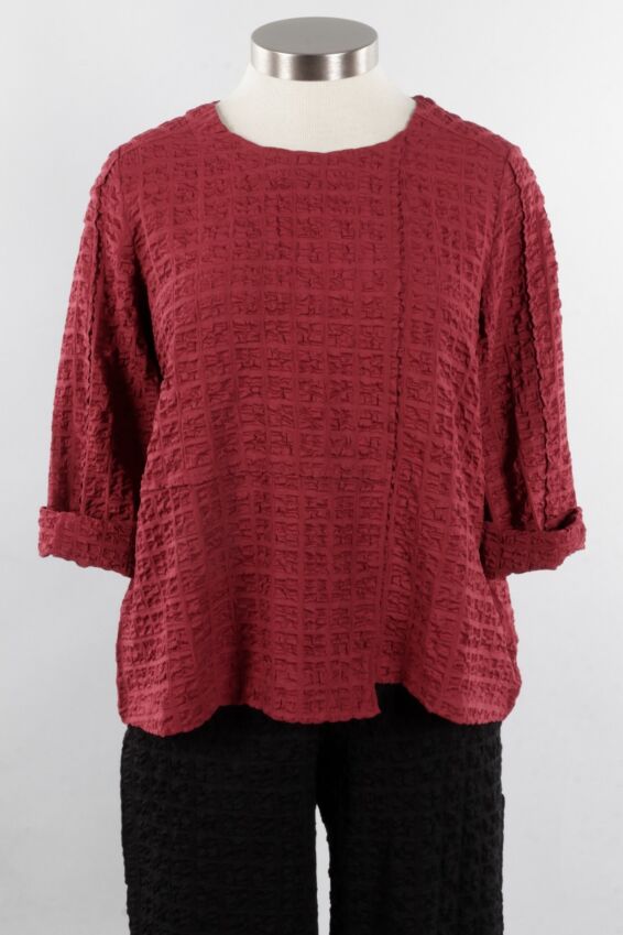 Lapped Seam Pullover - Cranberry