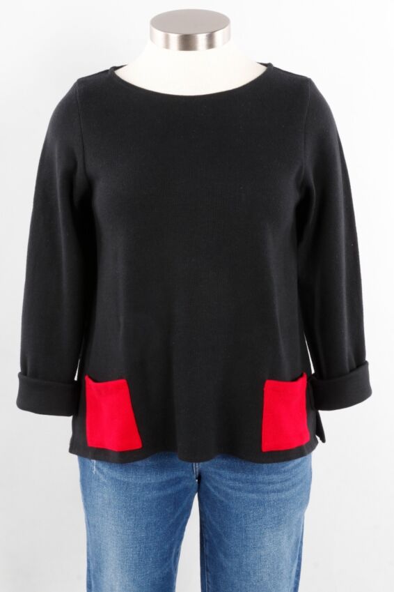Two Pocket Tee - Black & Cherry