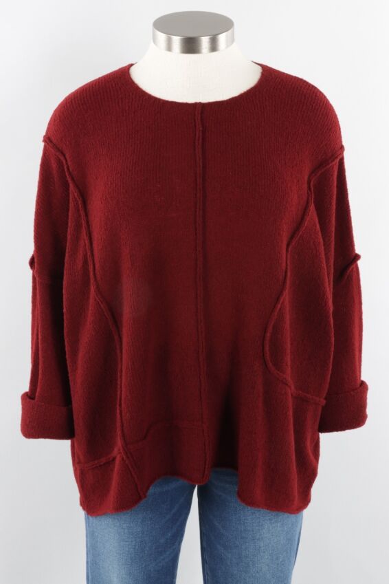 Seamed Pullover - Cabernet