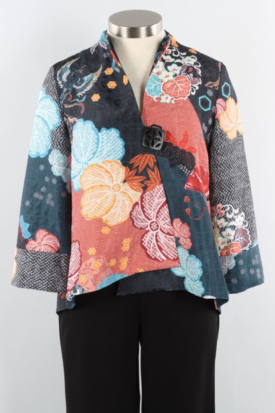 Fanciful Florals Jacket - Red Multi
