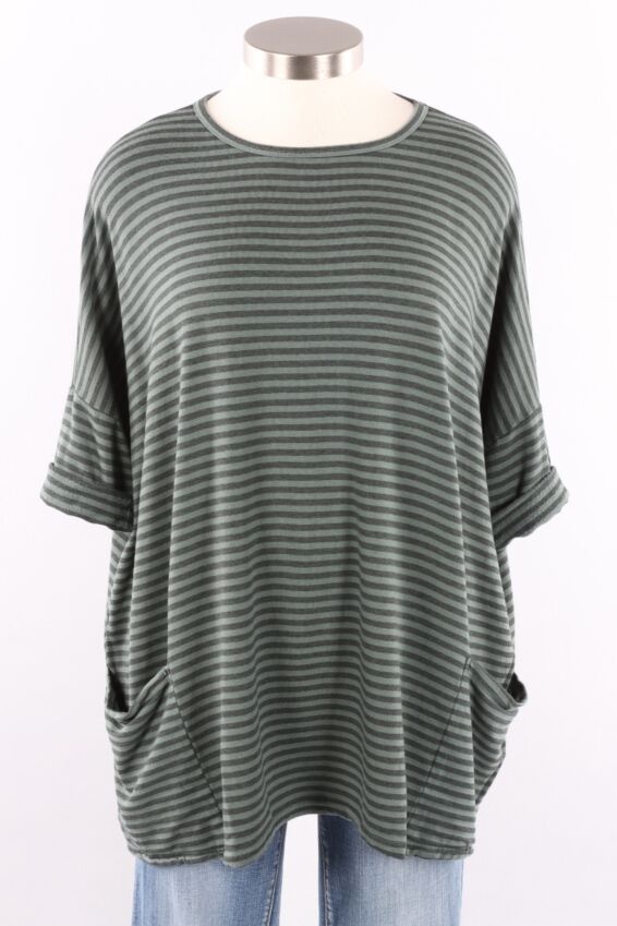 Osize Pullover - Myrtle Fleece Stripe