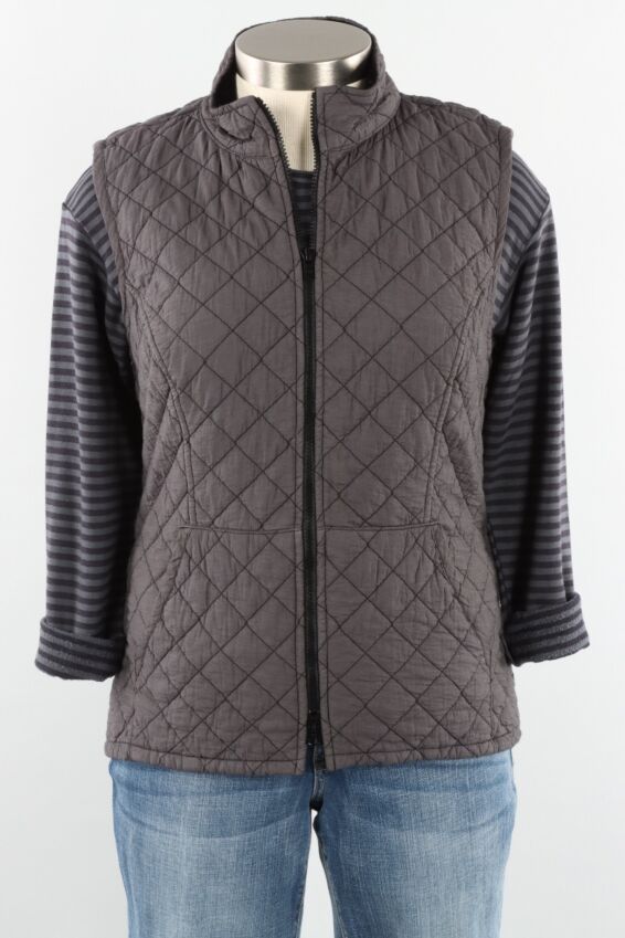 Zip Front Vest - Anthracite