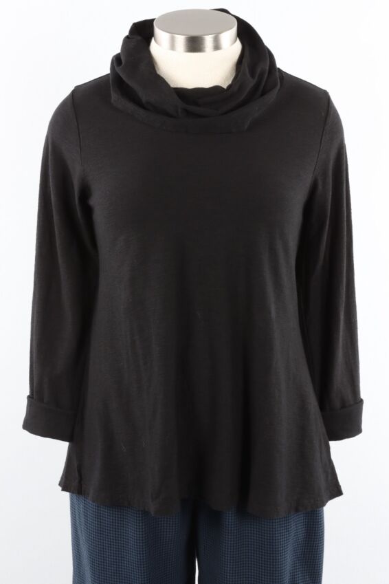 Cowl Neck Pullover - Black
