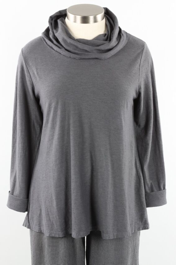 Cowl Neck Pullover - Anthracite