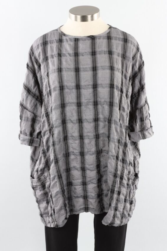 Osize Pullover - Anthracite Plaid