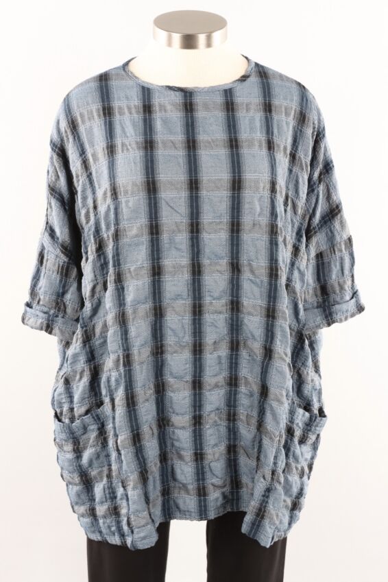 Osize Pullover - Ink Jet Plaid