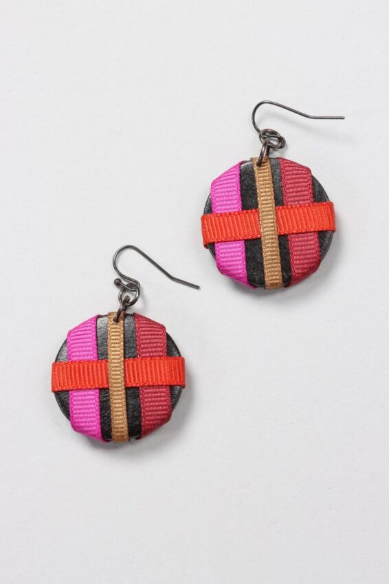 Fiona Disc Earring - Red