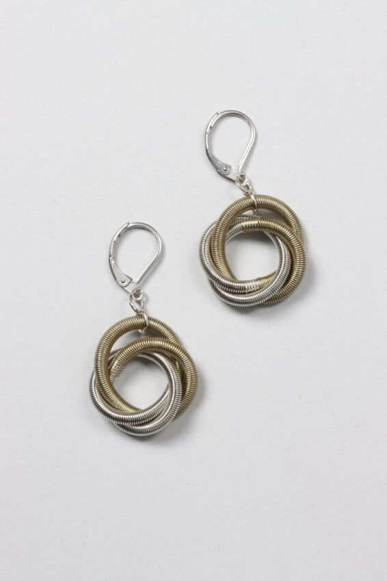 Twisted Loop Earring - Silver & Bronze