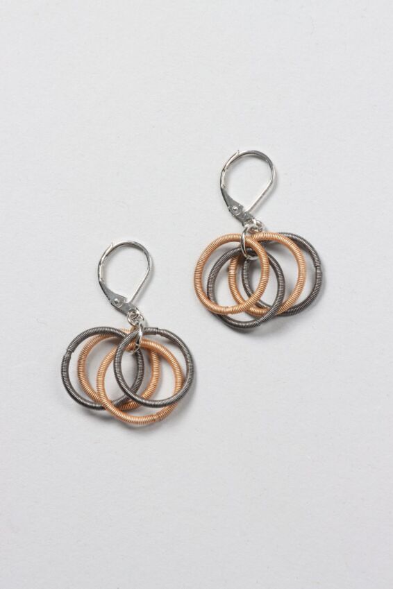 Multi Loop Earring - Champagne & Slate