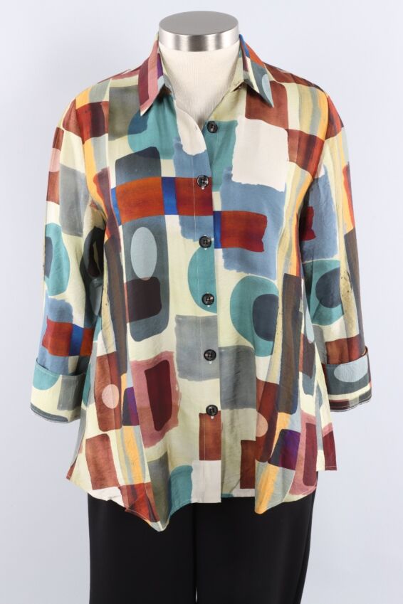 Patch Back Shirt - Geometric