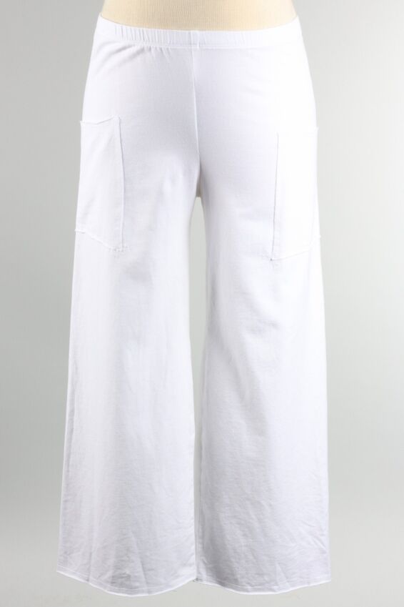 Patch Pocket Crop Pant Plus - White
