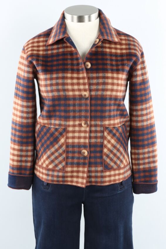 Reversible Plaid Jacket - Cinnamon