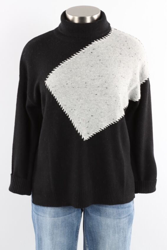 Shoulder Patch Sweater - Black
