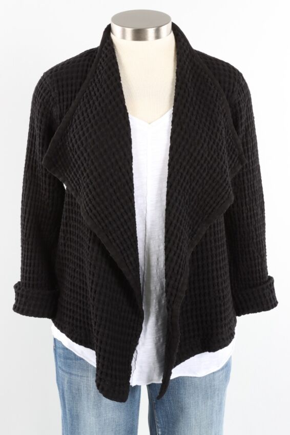 Cascade Front Crop Jacket - Black