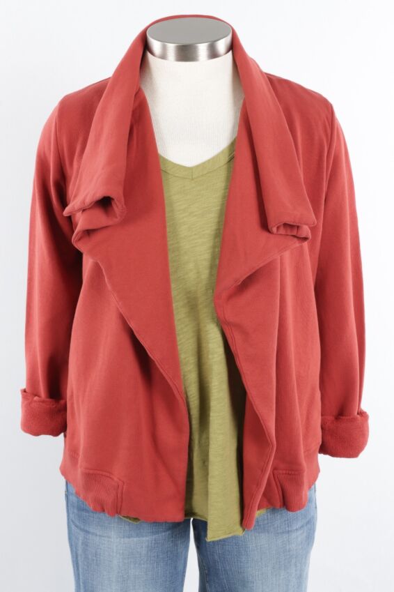 Draped Front Jacket - Rustic Red