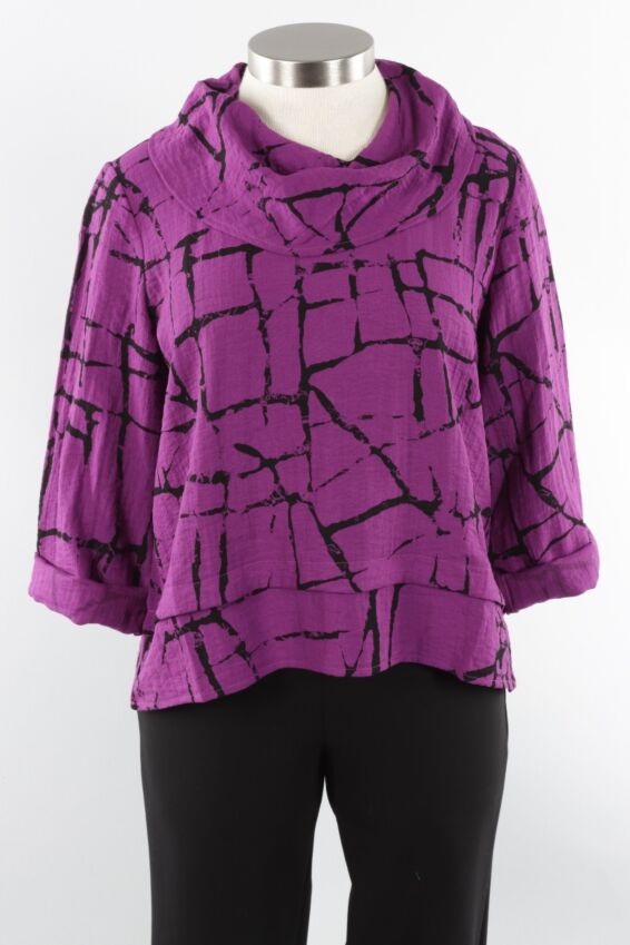 Drape Collar Pullover - Mulberry