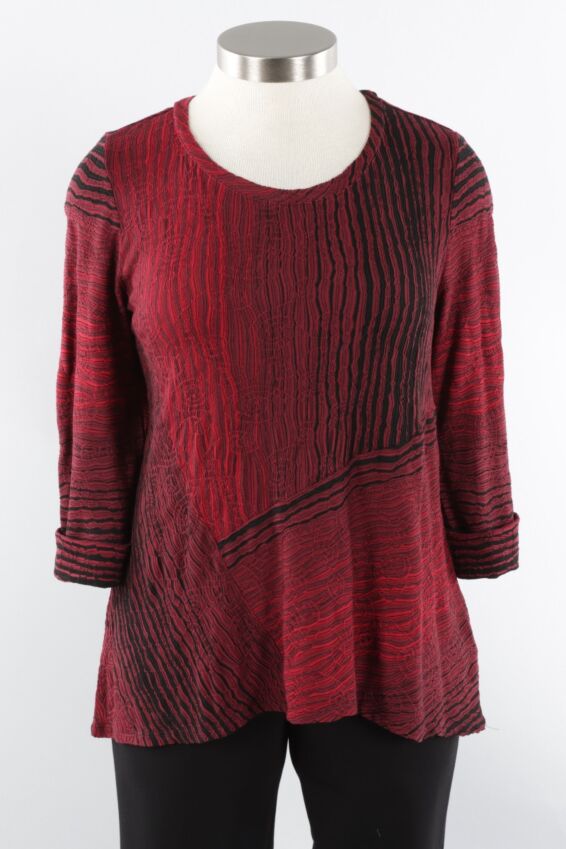 Pieced Crew - Cranberry