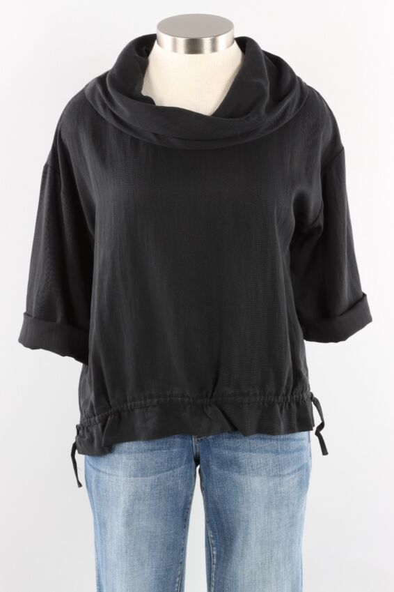 Drawstring Cowl - Black