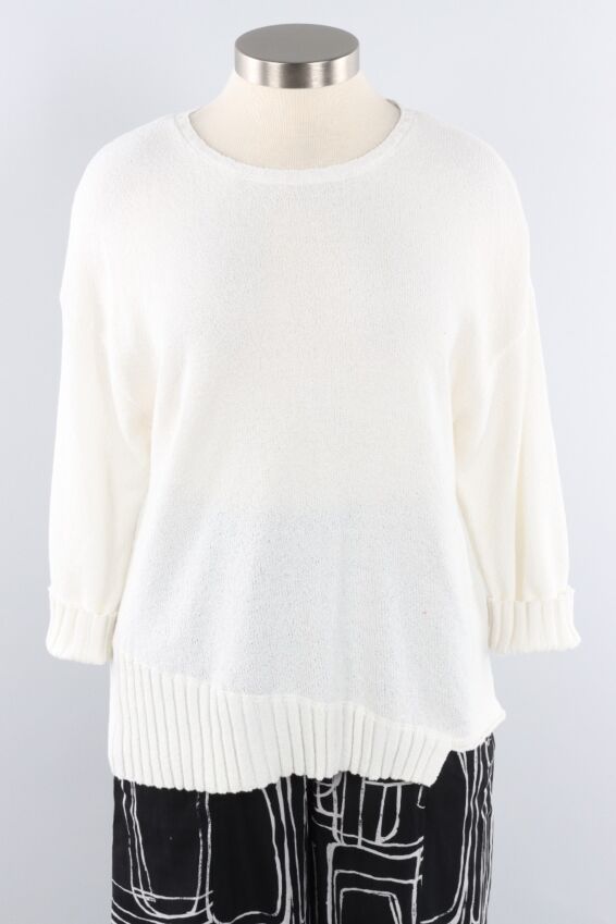Angled Seam Pullover - Winter White