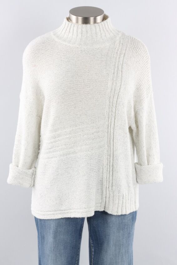 Funnel Neck Pullover - Winter White