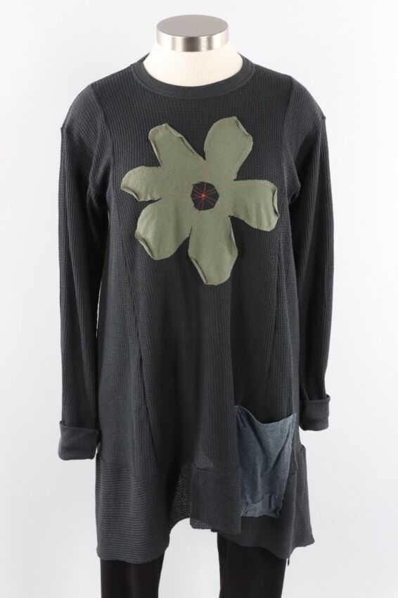 Thermal Flower Tunic - Charcoal #15