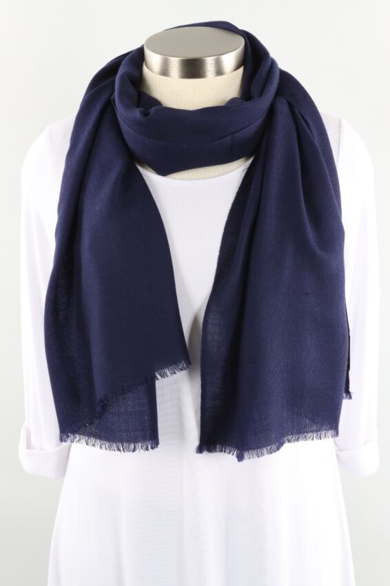 Solid Wool Wrap - Navy