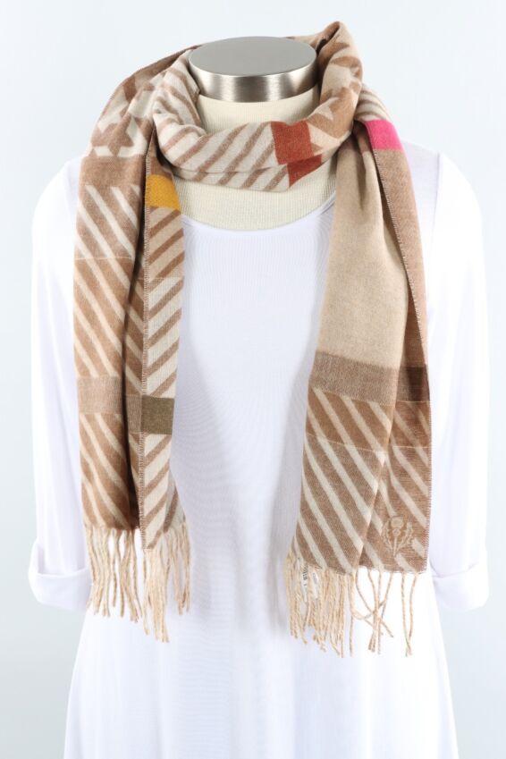 Multi Stripe Houndstooth - Tan