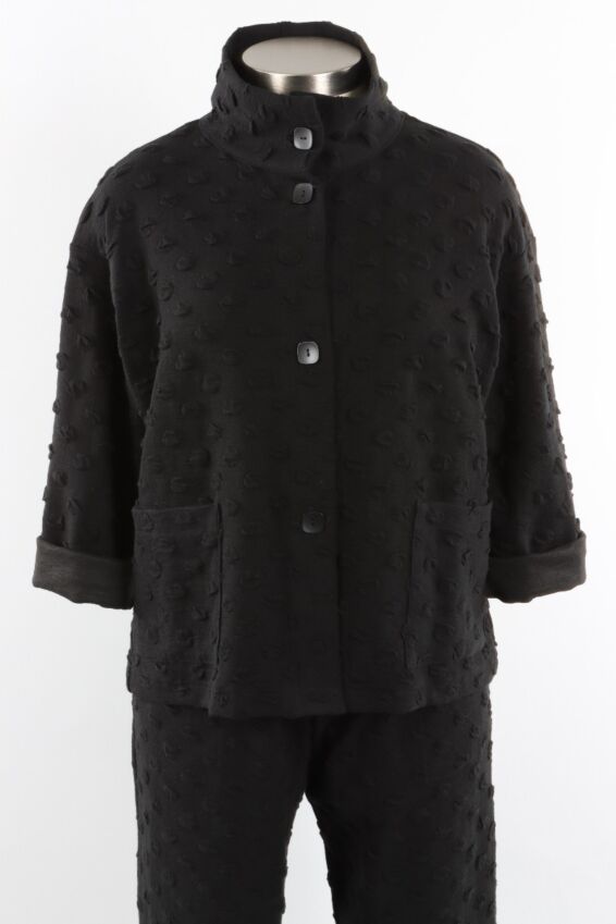 High Collar Jacket - Black