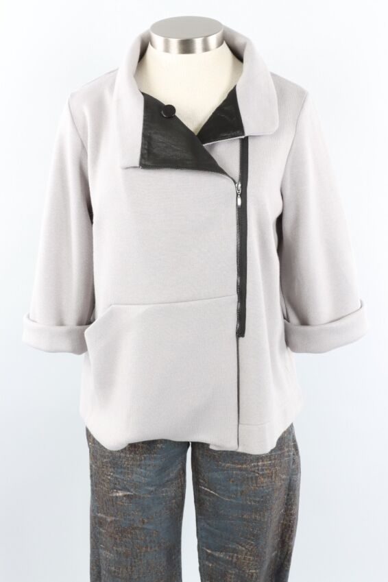 Side Zip Jacket - Light Grey