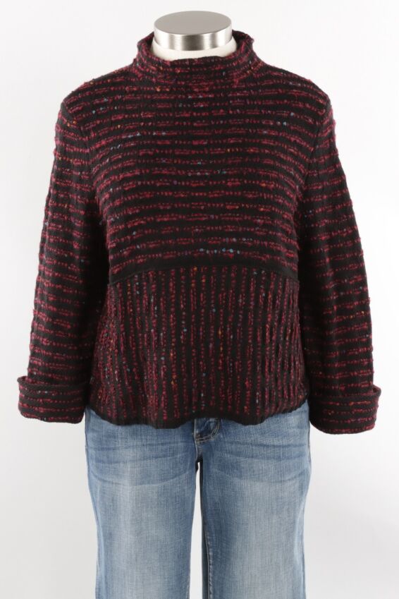 Funnel Neck Pullover - Black