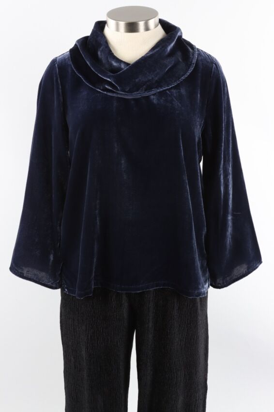 Cowl Neck Pullover - Midnight Velvet