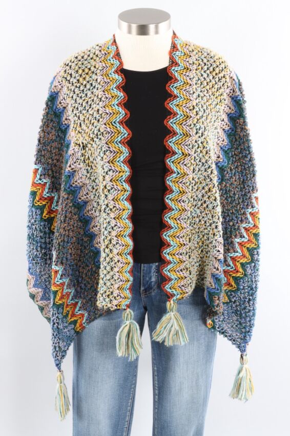 Knitted Cape - Denim Mix