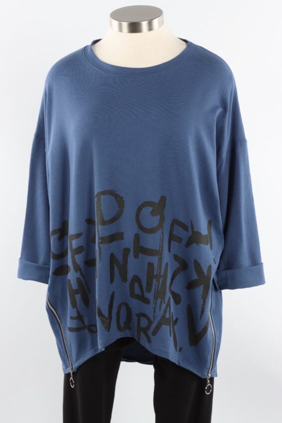 Alphabet Pullover - Blue