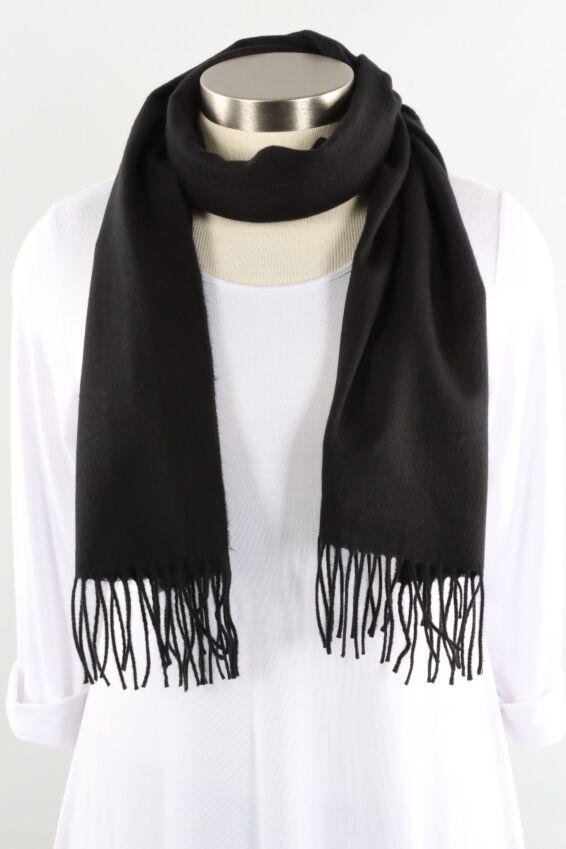 Cashmere Solid Scarf - Black