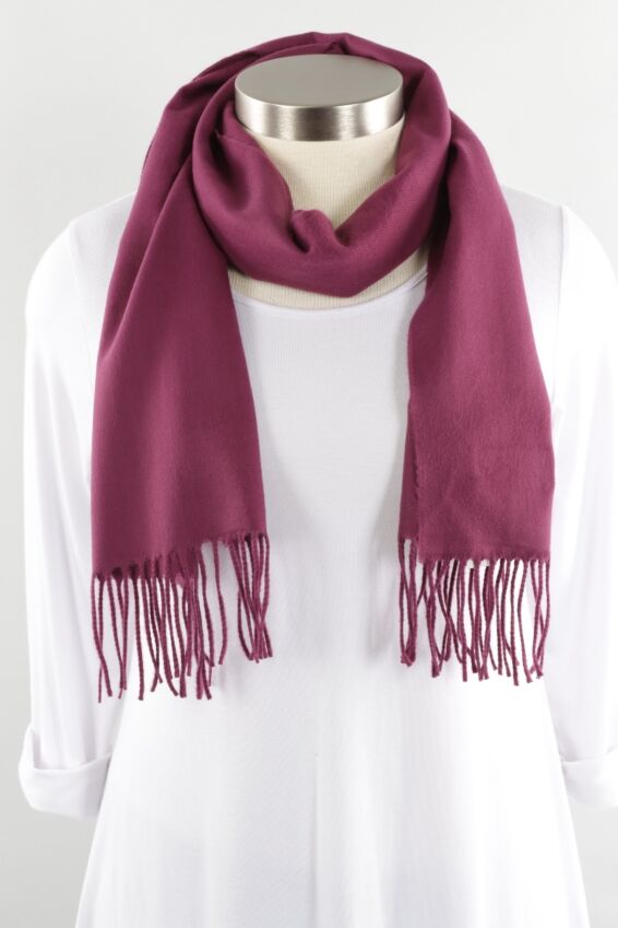 Cashmere Solid Scarf - Plum