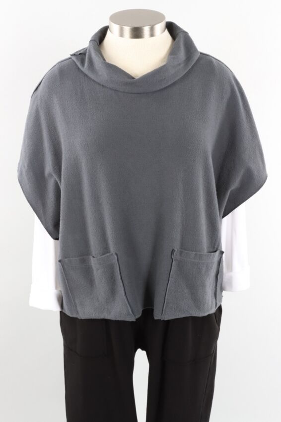 Roll Neck Vest - Graphite