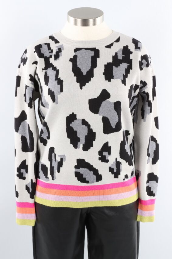 Leopard Pullover - Grey Multi